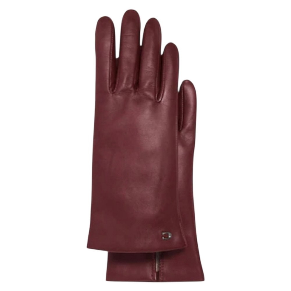 NEW COACH LEATHER TECH GLOVES SCULPTED SIGNATURE BURGUNDY WINE SIZE 8 - Picture 4 of 5